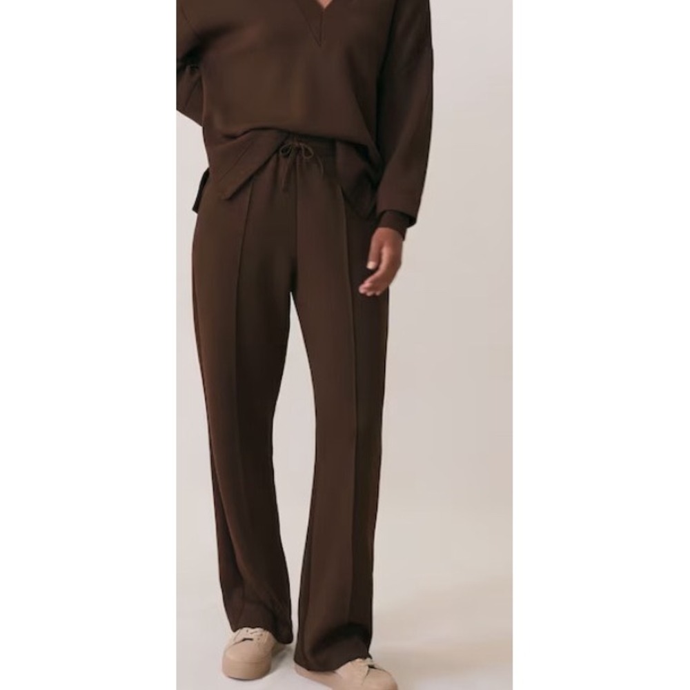 Reiss Jemma Wide Leg Joggers Dark Chocolate Brown Medium New With Tags